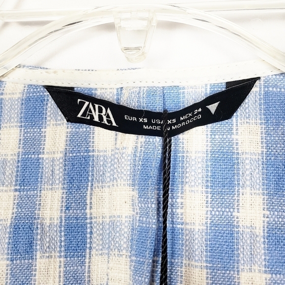 ZARA gingham plaid top blogger favorite NWT - Picture 3 of 7